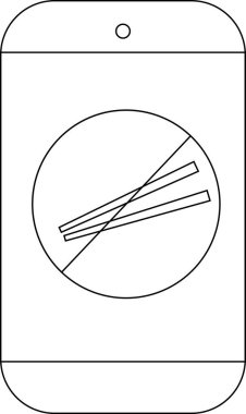 Telefon simgesi, beyaz bir akıllı telefon ekranında çemberin içindeki çizgileri gösteriyor