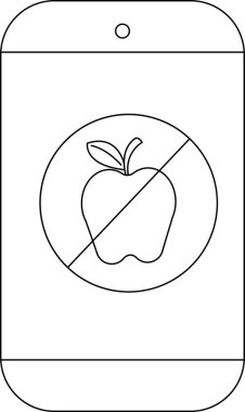 Ekranda elma çizili telefon.