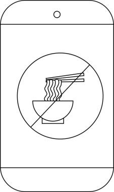 Akıllı telefon ekranında erişte ikonu yok. Çubuklarda dahil.