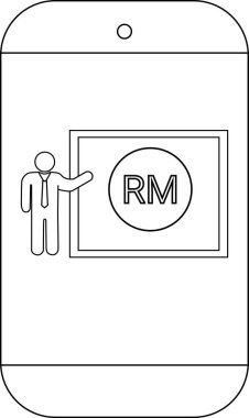 Bir telefon ekranı RM sunucusunu beyaz tahtada gösterir