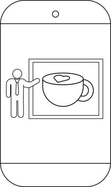 Telefon, kupayı kalp ile sunan kişinin görüntüsünü görüntüler