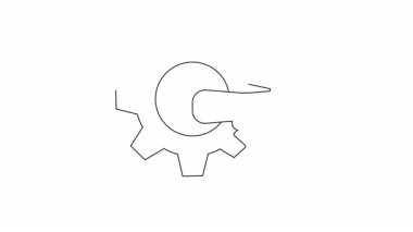 Tirbuşonlu bir vites grafiği ikisi de mekanik şarap aletlerini işaret ediyor.