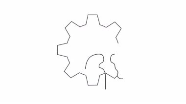 Üreterli iki böbreği çevreleyen bir dişli mekanik biyolojik bir tasarım oluşturuyor.