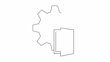 Çarklı kapı sembolü olan bir vites ve kapı kolu olan bir kapı.