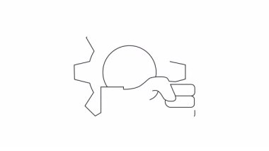 Takım elbiseli bir el beyaz arka planda vites tutar.