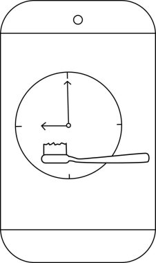 Akıllı telefon 900 'ü işaret eden bir saat ve diş macunlu bir diş fırçası gösterir
