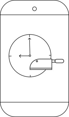 Akıllı telefon ekranında saat işaretleyicilerini değiştiren bıçaklı bir saat gösterilir