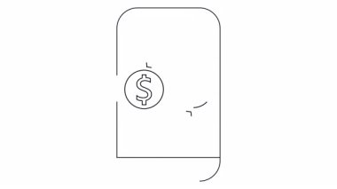 Bir dolar işareti olan beyaz bir akıllı telefon ve kavisli oklarla değiş tokuş yapan bir pound işareti