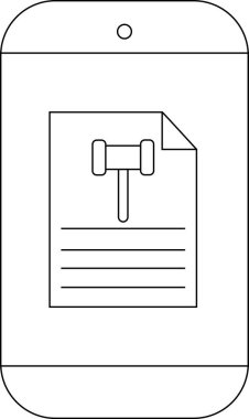 Bir telefon, tokmak ve metin satırları olan yasal bir belgenin görüntüsünü gösterir