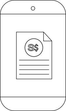 Akıllı telefon S yatay çizgileri ve katlanmış bir köşesi olan dijital bir belge gösterir