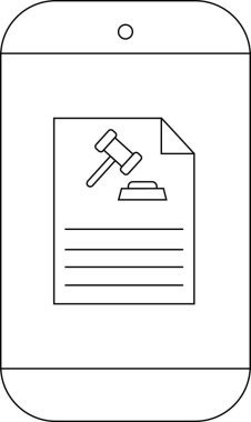 Akıllı telefon, tokmak çizgileri ve katlanmış köşeli bir belge gösterir