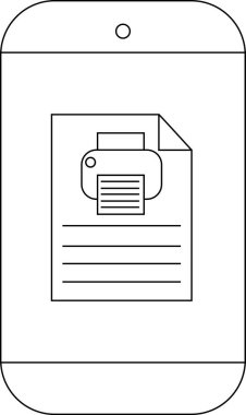 Bir akıllı telefon, yazdırma işlevini simgeleyen bir yazıcı simgesi içeren bir belge gösterir