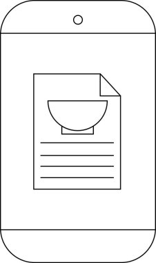 Kase grafik ve metin satırlı bir belgeyi gösteren bir telefon çizgisi