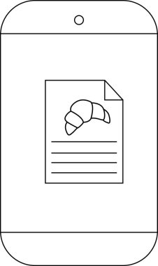 Cep telefonu bir sayfa simgesinde kruvasan bilgisini gösterir