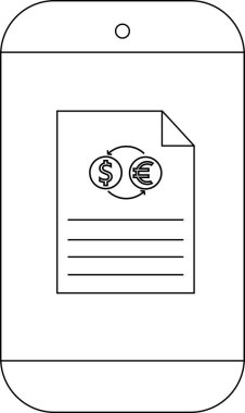 Telefon dolar ve avro sembollü bir döviz belgesini gösteriyor