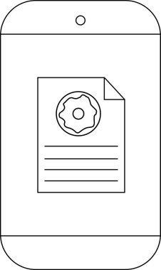 Telefon, metin yatay satırlarının üzerinde donut resmi olan bir belgeyi görüntüler