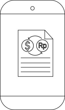 Telefon dökümanı para birimleri Rp ve metin satırları ile gösterir