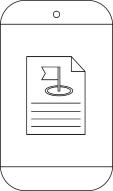 Metni gösteren bayrak ve satırları gösteren bir belge gösteren telefon simgesi