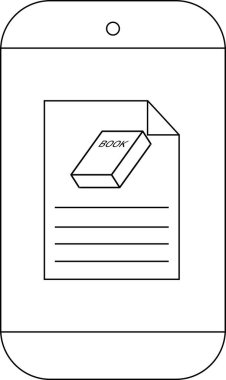 Telefon, kitap okumayı öneren satırlarla birlikte simge kitabı kağıdının üstünde görüntüler