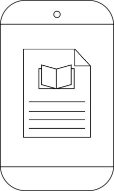 Kitap satırları minimalist tasarım ile belge simgesi gösteren akıllı telefon