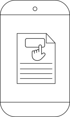 Bir belge simgesini işaret eden bir elle gösteren akıllı telefon etkileşimi öneriyor