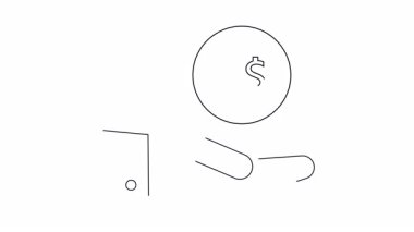 S etiketli bir el, görünüşte para teklif ediyor ya da alıyor.