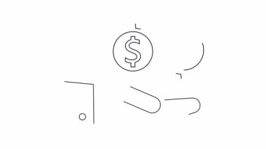 Bir el, bir dolar ve oklarla birbirine bağlanmış paralar tutar.