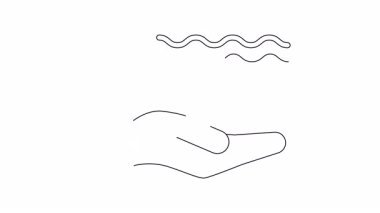 Takım elbiseli bir el iki sıra dalganın altında bir balık sunar.