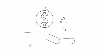 Elde bozuk para ve oklu bir sembol var.