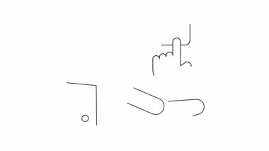 Çizgi çizimi, eylemi ima eden veya öneren bir düğmeye elle basıldığını gösterir