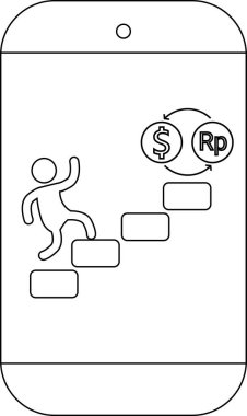 Adımları ve döviz kurları aynı hizada olan bir telefon.