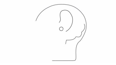 Bir çizgi çizimi profilde bir kafa ve bir ressam paleti içeren bir beyin gösterir.