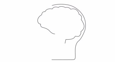 Baş çizgisi, içinde beyin olan oklar işaretli ya da X işaretli.