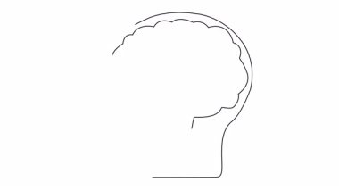 Profilde insan kafası çizimi içinde eli olan bir beyin şekli içeriyor.