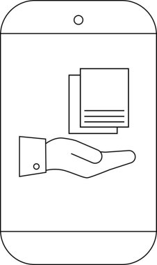 Akıllı telefon, belge simgesini asgari ve tek renkli olarak gösterir