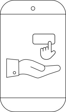 Bir düğmeye basan başka bir el ile akıllı telefon görüntüsü