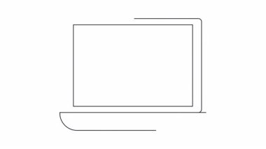 Dizüstü bilgisayarda basit bir siyah beyaz taslak var.