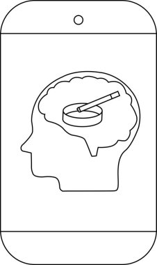 Cep telefonunda küllükte sigara bulunan bir beyin görülüyor.