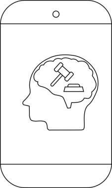 Baş simgesi olan telefon tokmaklı beyni gösteriyor