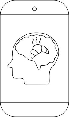 Akıllı telefon, içinde kruvasan ve buhar bulunan bir beyin ile ana hatlarını gösterir.