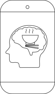 Akıllı telefon beyin bölgesinde beyin profili ve besin görüntülerini görüntüler.