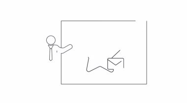 Bir şekil, bir zarf simgesine bağlanmış bir yıldızı simgeleyen bir tahta sunar.