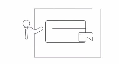Adam çerçeve tasarımı içinde kredi kartı e- postası sunar