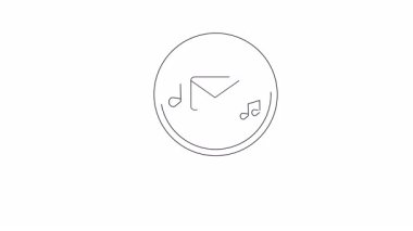 Bir büyüteç bir zarfa ve etrafındaki müzik notalarına odaklanır