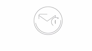 Bir büyüteç, hilal şeklinde kaplanmış bir zarf simgesi gösterir