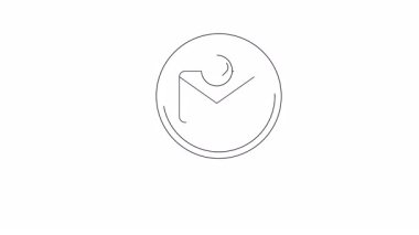 Beyaz arka planda büyüteç altında siyah ana hatlı aşk mektubu