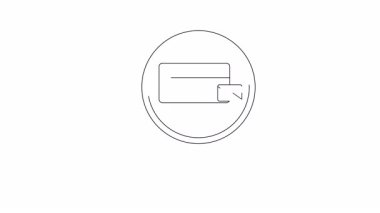 Bir kredi kartı zarfının siyah beyaz simgesi büyüteç altında