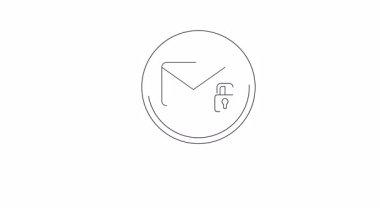 Bir zarfın üzerine büyüteç çizimi ve asma kilit simgesi aç