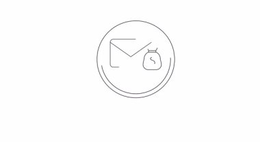 Büyüteç bir dolar işareti ile etiketlenmiş bir çantanın yanındaki zarfı vurgular