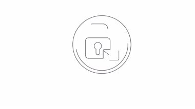 Kilitli olmayan asma kilit ve posta sembolü büyüteç içinde.